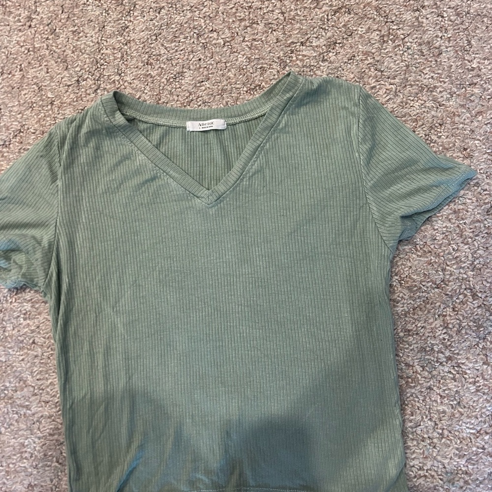 Active Basic Women's Green V-Neck Tee